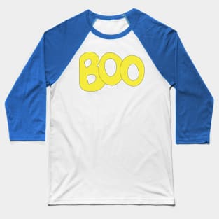 BOO text art in yellow bubble letters Baseball T-Shirt